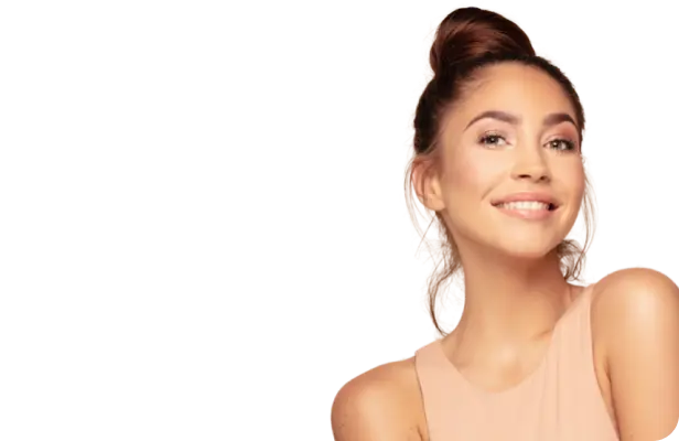 Happy client with hair bun